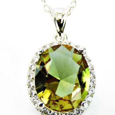 Srebrny naszyjnik z owalnym zultanitem