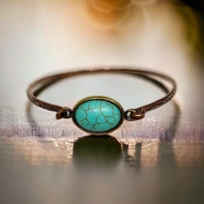 Bransoletka z czystej miedzi z howlitem