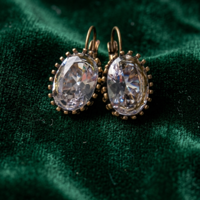 Kolczyki z mosiądzu z cyrkonem