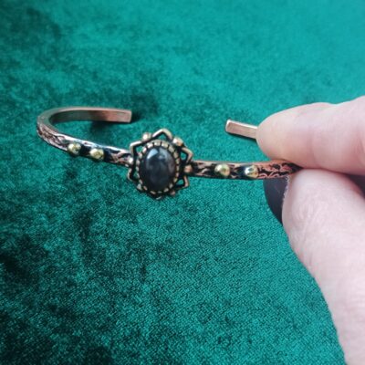 Bransoletka miedziana z ametystem